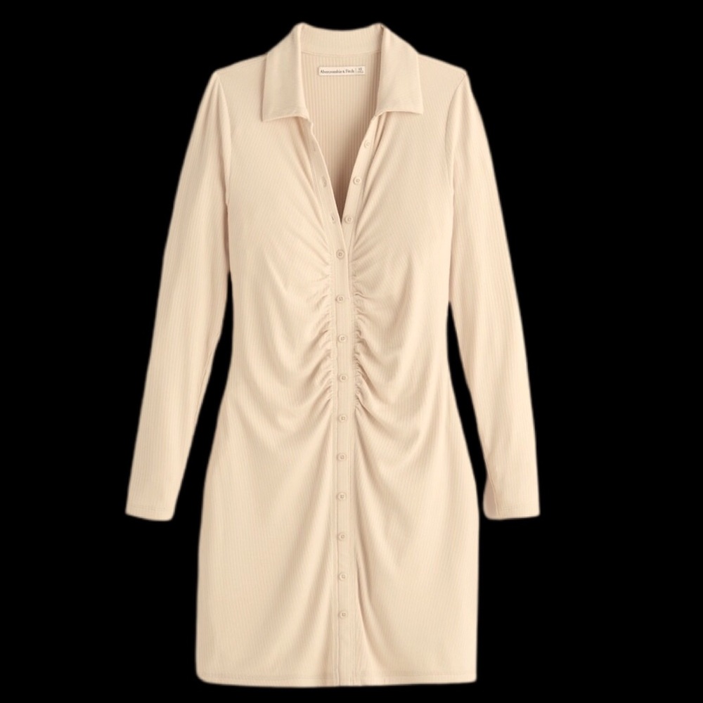 Abercrombie & Fitch Knit Ruched Shirt Dress - Large worn once